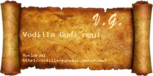 Vodilla Gyöngyi névjegykártya